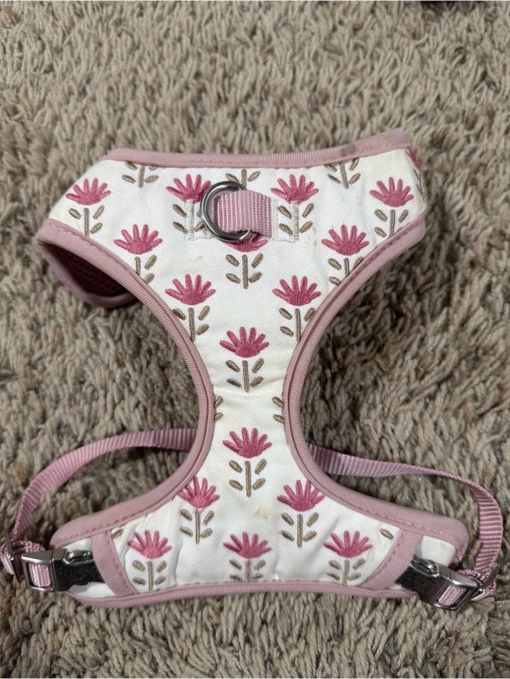 Top Paw Pink and White Floral Bib-Style Harness